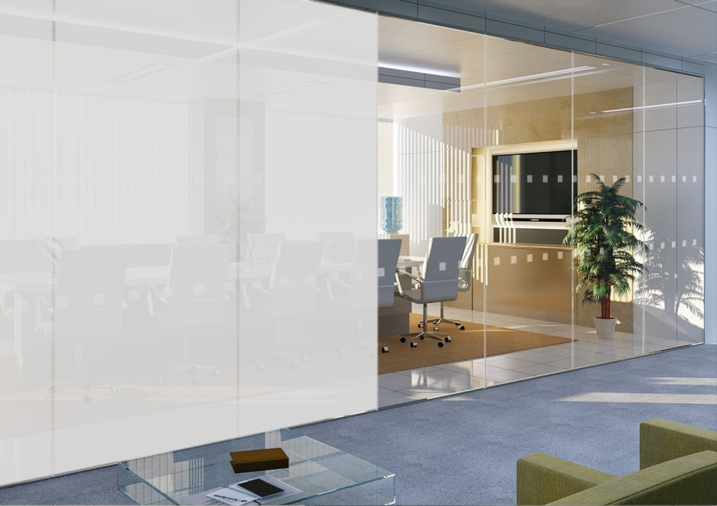 Electrochromic glass use for office